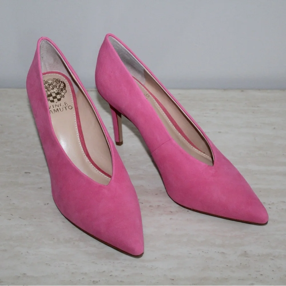 Vince Camuto Ankia Soft Pink Suede Pump Heels - Picture 1 of 16